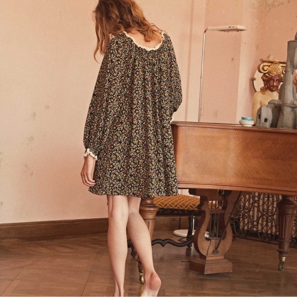 Doên Blix Dress Floral Short Black Size L